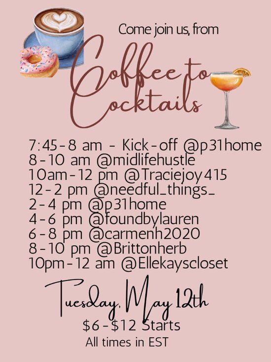 Accessories - Live 5/12 From Coffee to Cocktails Raid Train